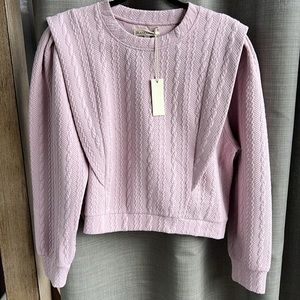 Blank NYC Spin Doctor quilted Sweatshirt size large. Pale pink/purple NWT